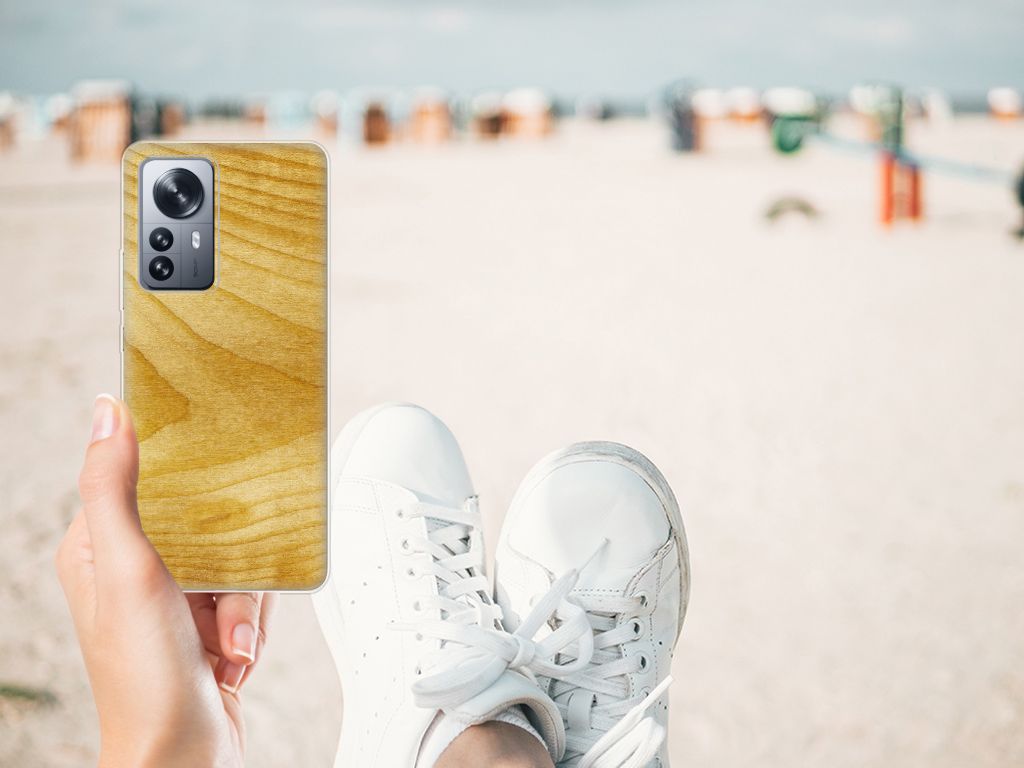 Xiaomi 12 Pro Bumper Hoesje Licht Hout