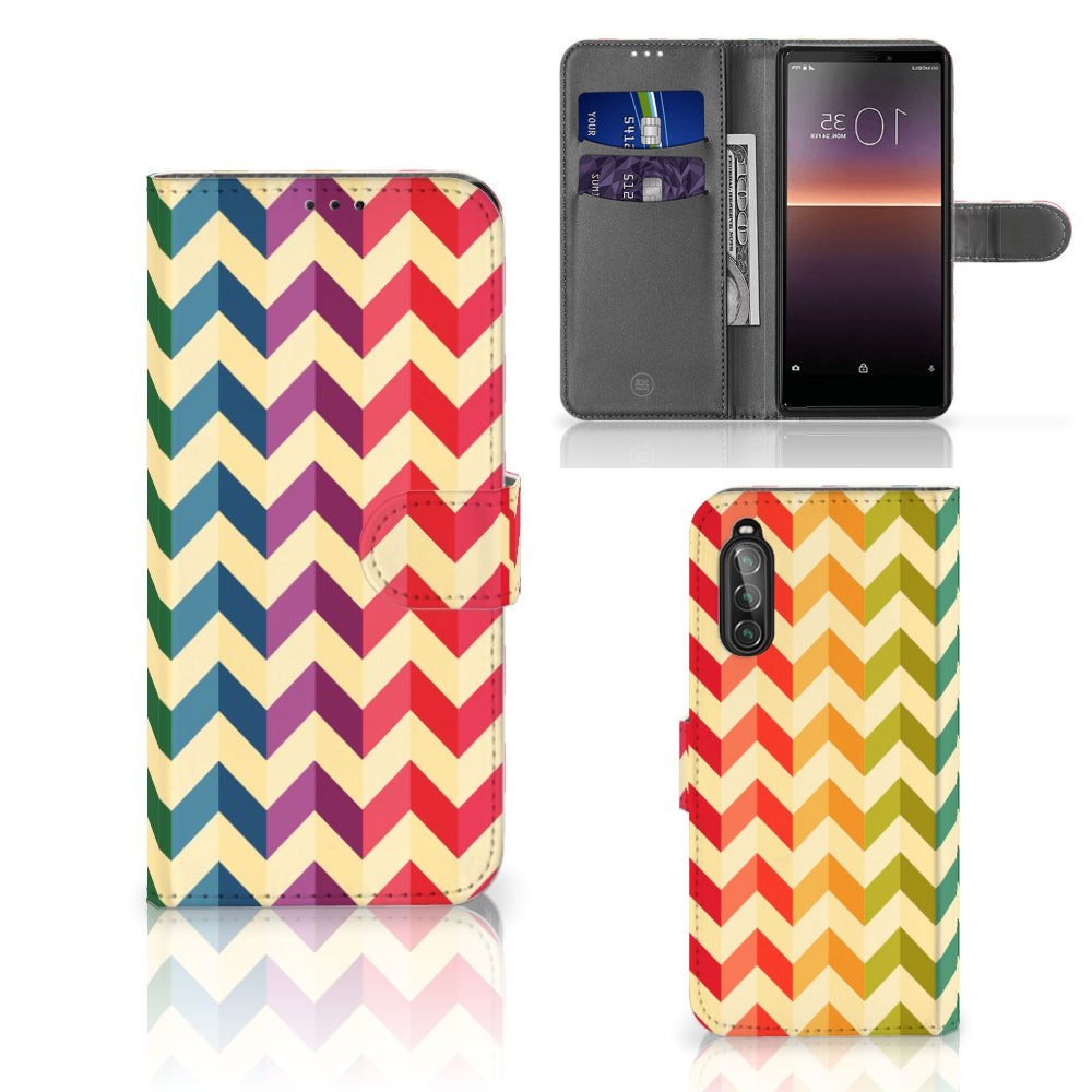 Sony Xperia 10 II Telefoon Hoesje Zigzag Multi Color