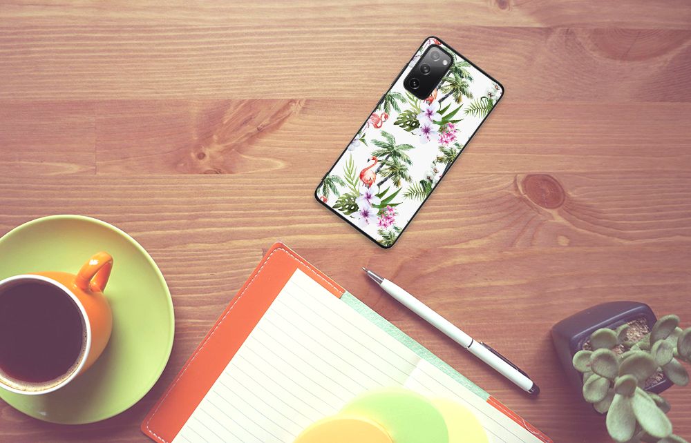 Samsung Galaxy S20 FE Dierenprint Telefoonhoesje Flamingo Palms B2C Telecom
