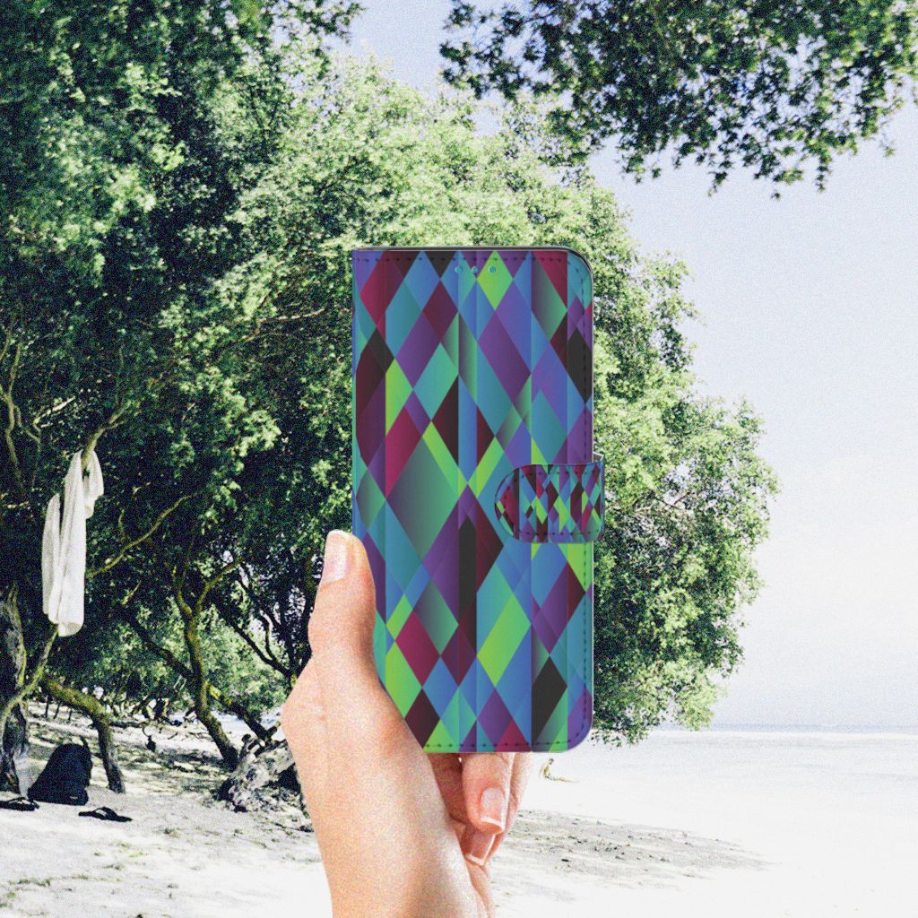Samsung Galaxy A73 5G Book Case Abstract Green Blue