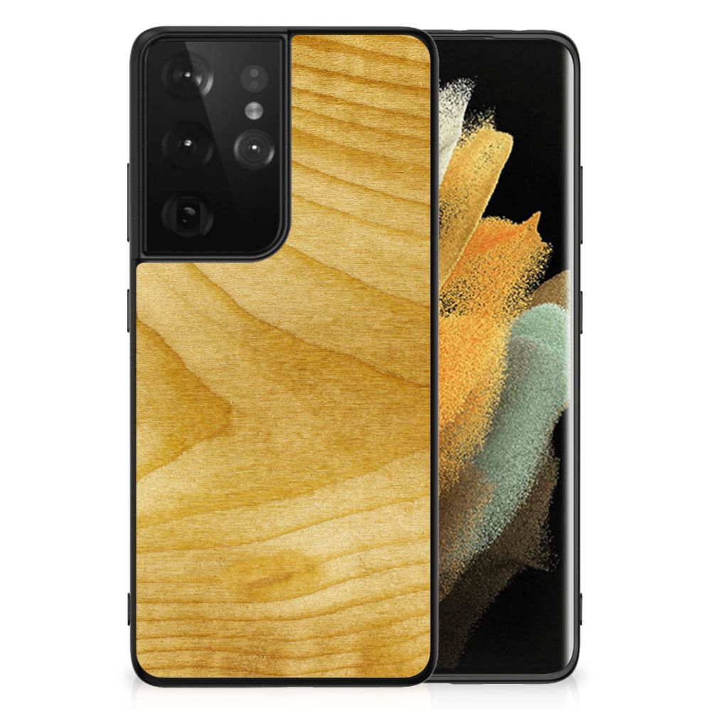 Samsung Galaxy S21 Ultra Houten Print Telefoonhoesje Licht Hout B2C Telecom