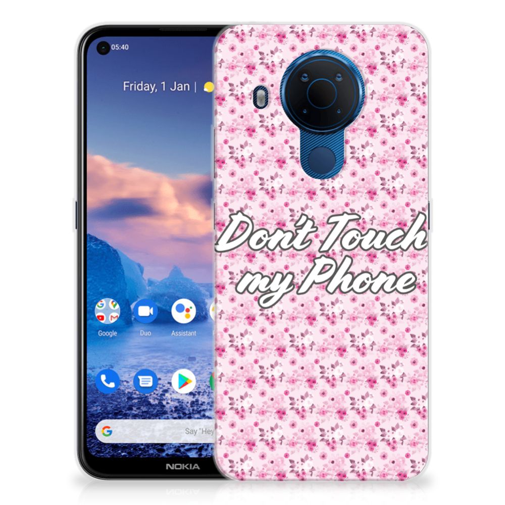 Nokia 5.4 Silicone-hoesje Flowers Pink DTMP