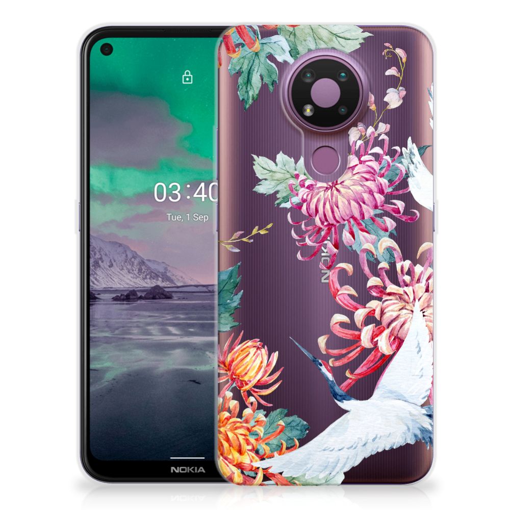Nokia 3.4 TPU Hoesje Bird Flowers
