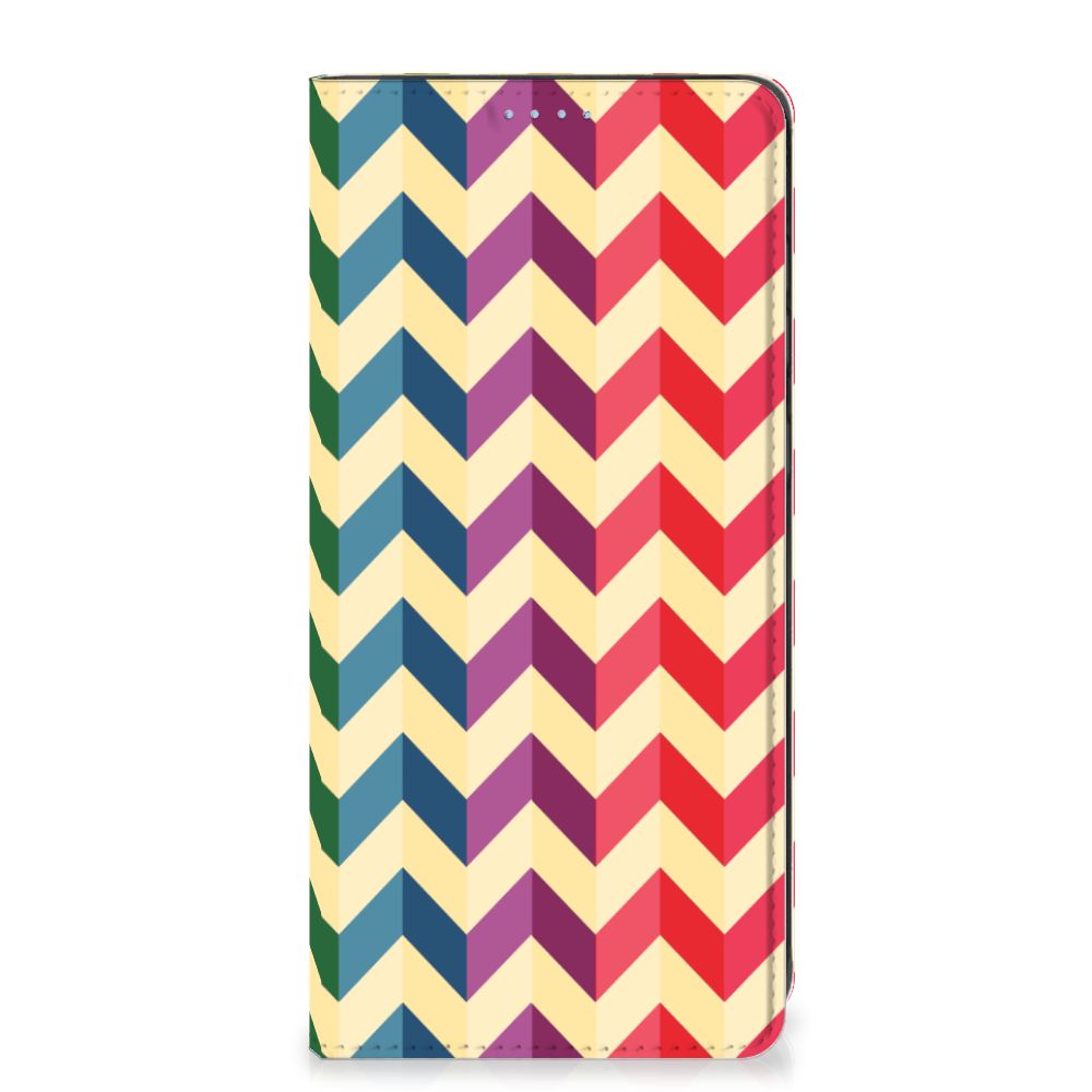 Samsung Galaxy A21s Hoesje met Magneet Zigzag Multi Color