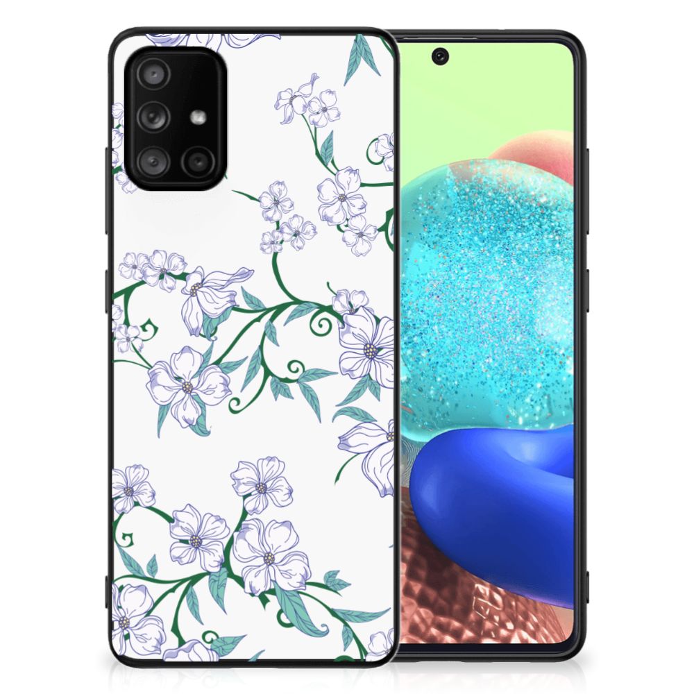 Samsung Galaxy A71 Uniek Bloemen Hoesje Blossom White