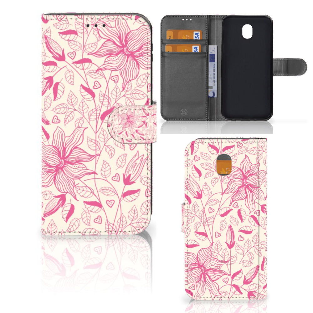 Samsung Galaxy J5 2017 Hoesje Pink Flowers