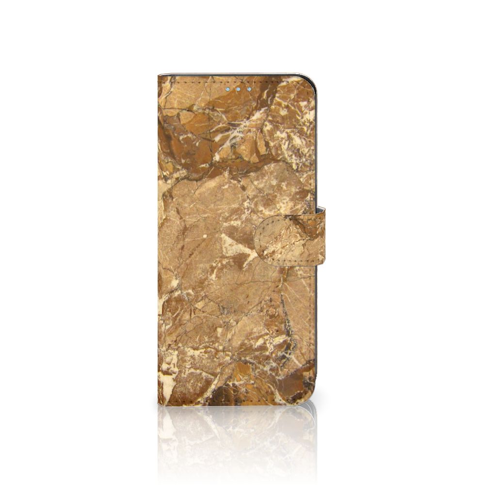 Samsung Galaxy A21s Bookcase Marmer Creme - luxe hoesje met marmerdesign en TPU-siliconen bescherming.