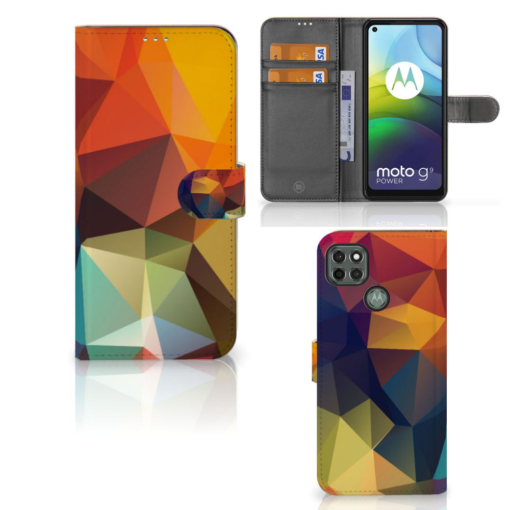 Motorola Moto G9 Power Book Case Polygon Color