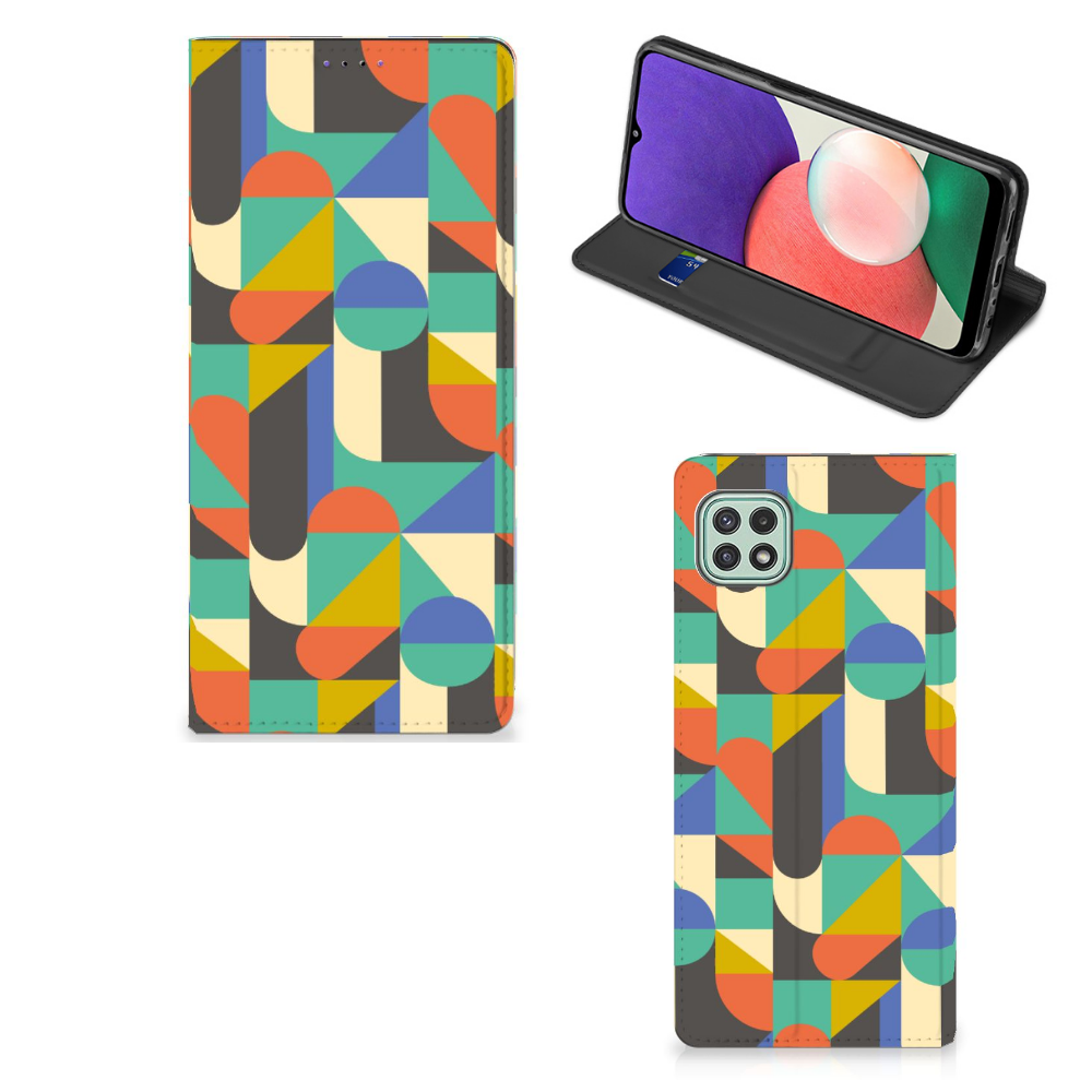 Samsung Galaxy A22 5G Hoesje met Magneet Funky Retro - B2C Telecom