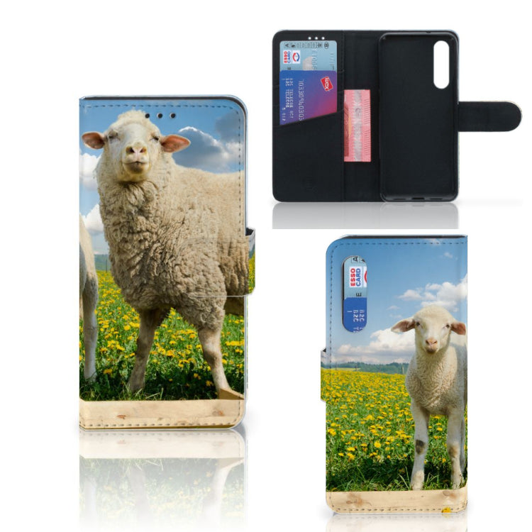 Xiaomi Mi 9 SE Telefoonhoesje met Pasjes Schaap en Lammetje