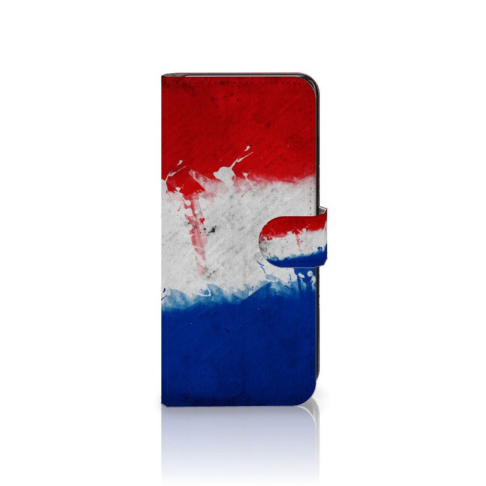 Motorola Moto G72 Bookstyle Case Nederland met artistiek design van de Nederlandse vlag.