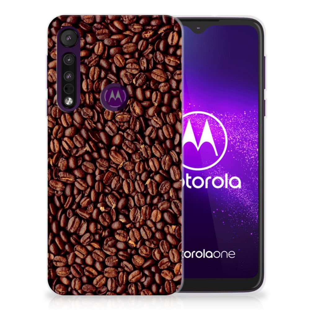 Motorola One Macro Siliconen Case Koffiebonen