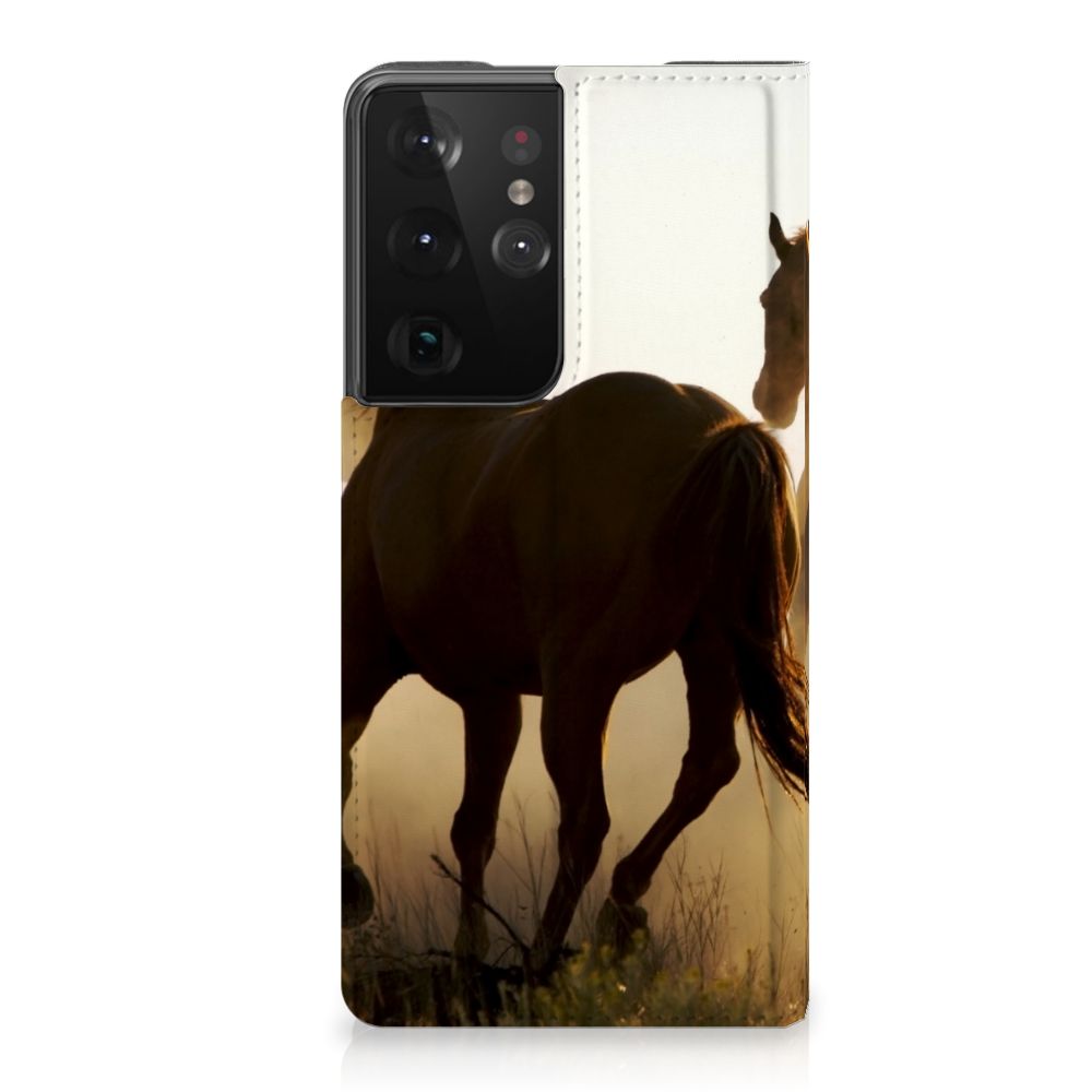 Samsung Galaxy S21 Ultra Hoesje maken Design Cowboy met paardenprint in een stijlvolle smartphone case