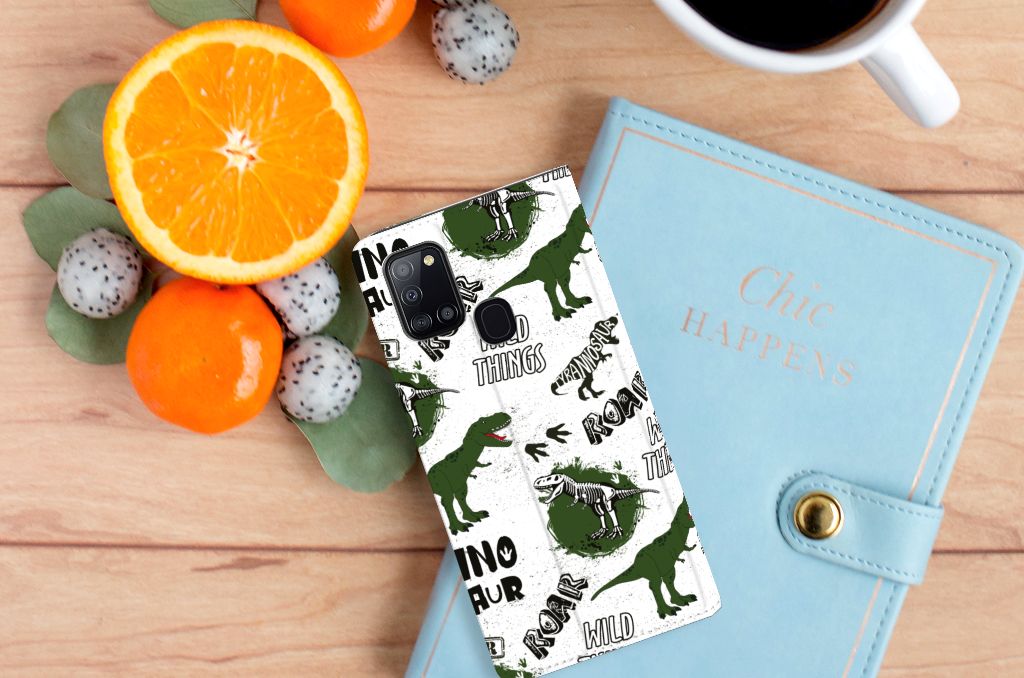 Hoesje maken voor Samsung Galaxy A21s Dinosaurus - B2C Telecom