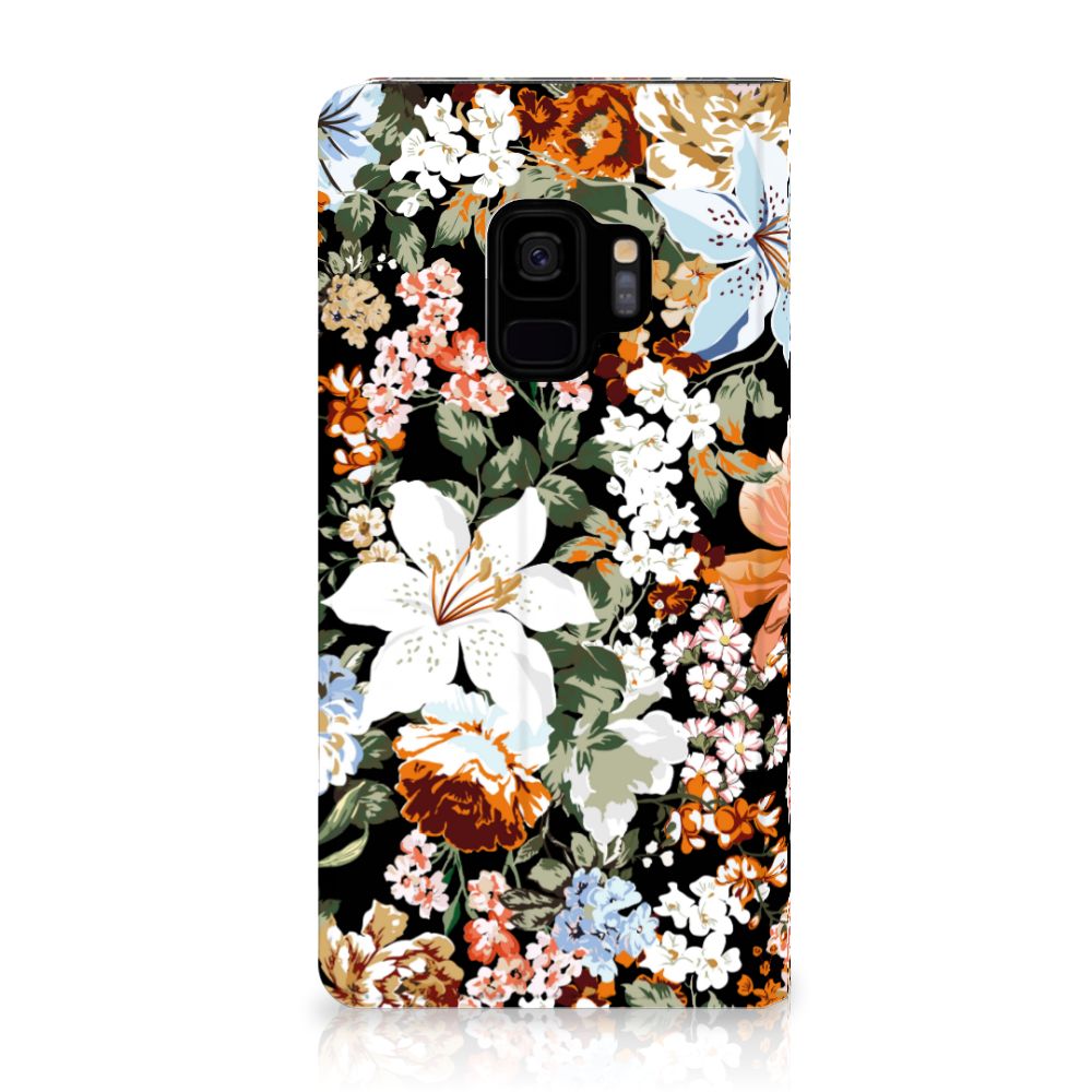 Smart Cover voor Samsung Galaxy S9 Dark Flowers - B2C Telecom
