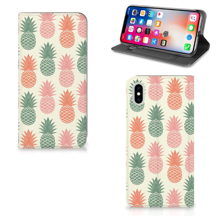 Apple iPhone Xs Max Flip Style Cover Ananas