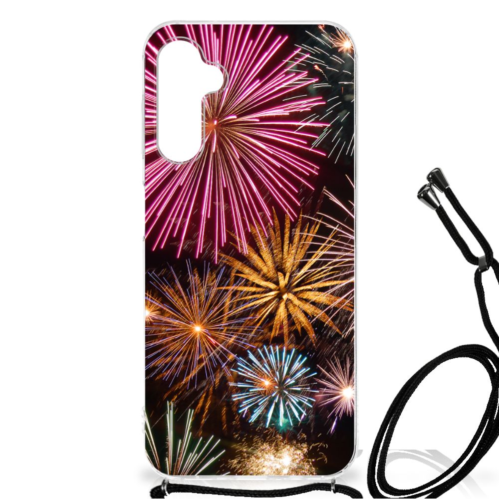 Samsung Galaxy A14 5G Anti Shock Bumper Case Vuurwerk with colorful fireworks design.