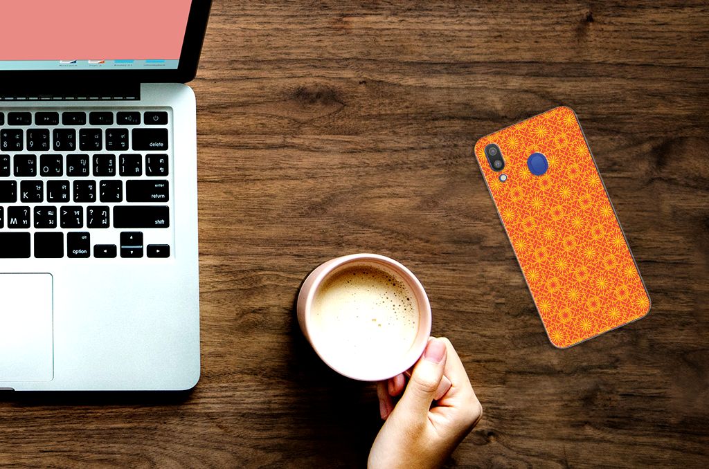 Samsung Galaxy M20 (Power) TPU bumper Batik Oranje