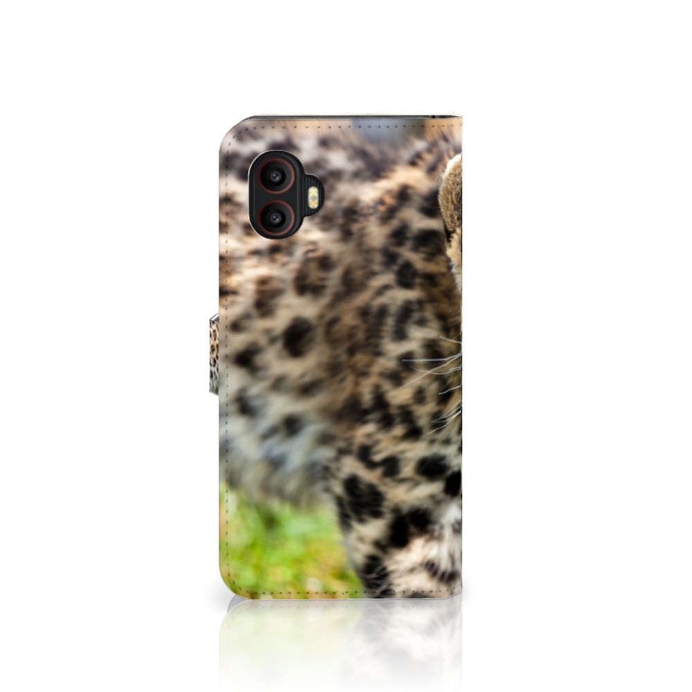 Samsung Galaxy Xcover 6 Pro Telefoonhoesje met Pasjes Baby Luipaard