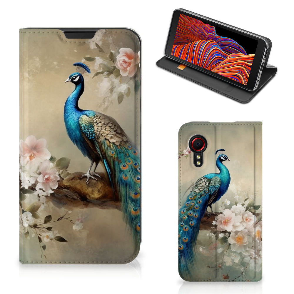 Hoesje maken voor Samsung Galaxy Xcover 5 Vintage Pauwen