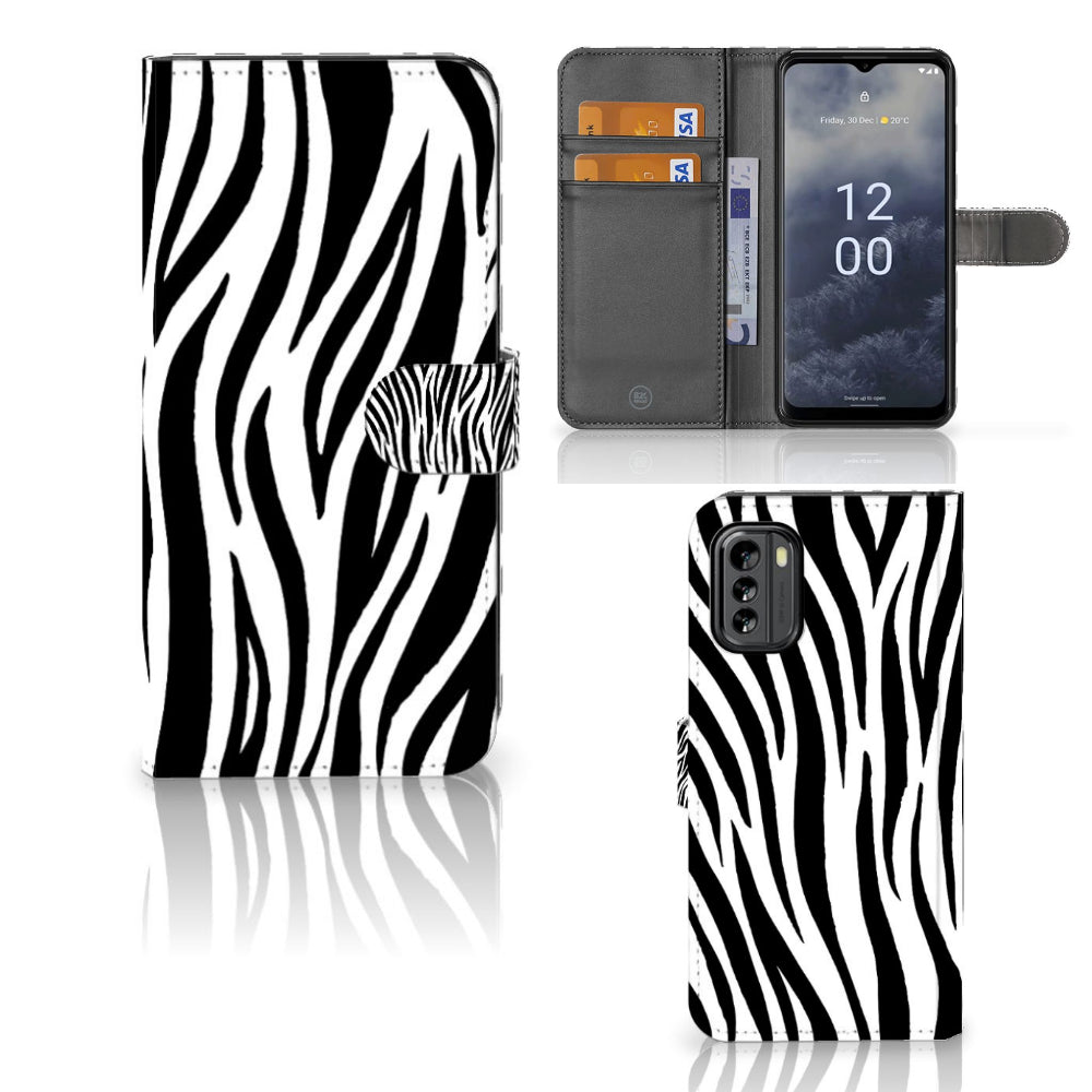 Nokia G60 Telefoonhoesje met Pasjes Zebra