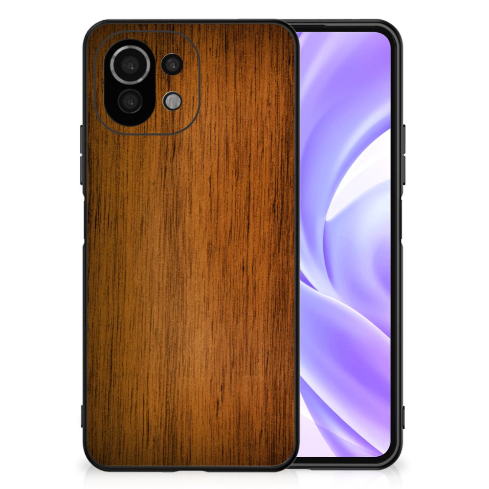 Xiaomi 11 Lite 5G NE | Mi 11 Lite Houten Print Telefoonhoesje Donker Hout