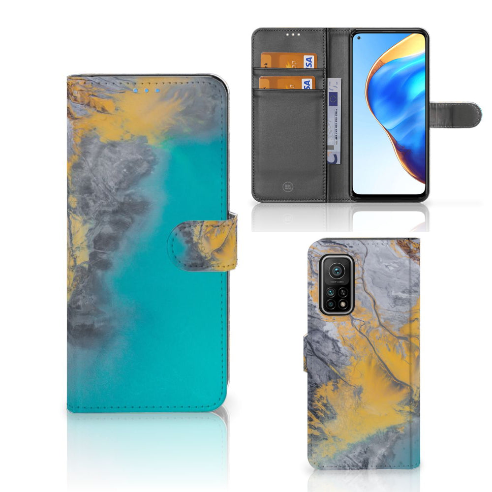 Xiaomi Mi 10T Pro | Mi 10T Bookcase Marble Blue Gold