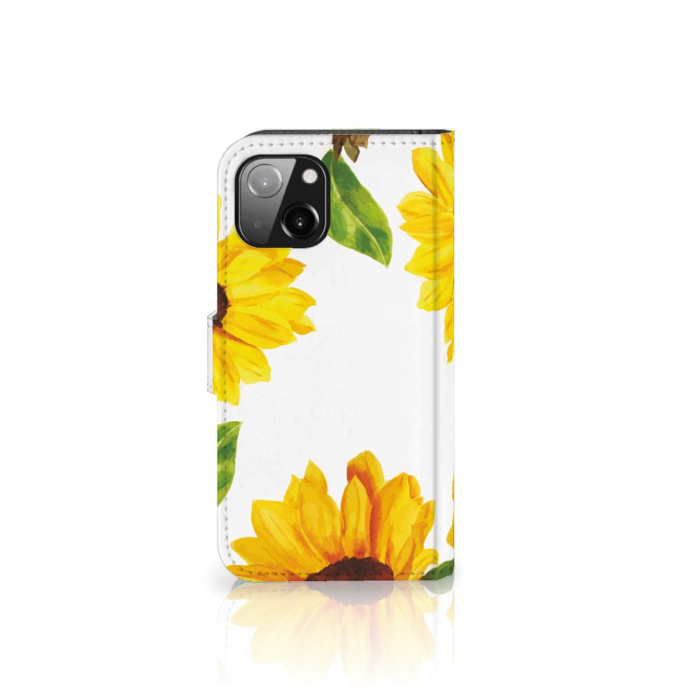 Hoesje voor Apple iPhone 13 Zonnebloemen met een vrolijk zonnebloemen ontwerp 🌻.