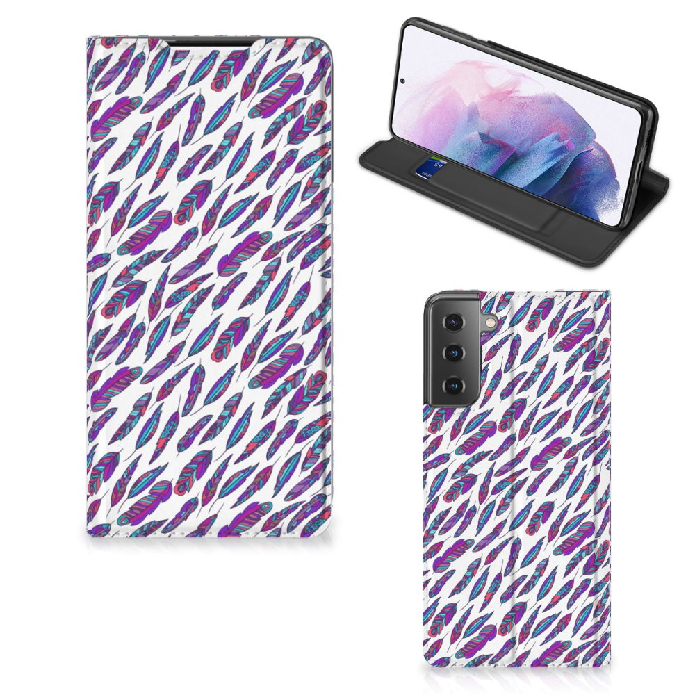 Samsung Galaxy S21 Plus Hoesje met Magneet Feathers Color - B2C Telecom