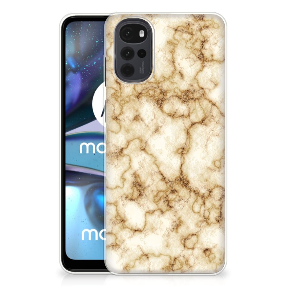 Motorola Moto G22 TPU Siliconen Hoesje Marmer Goud B2C Telecom
