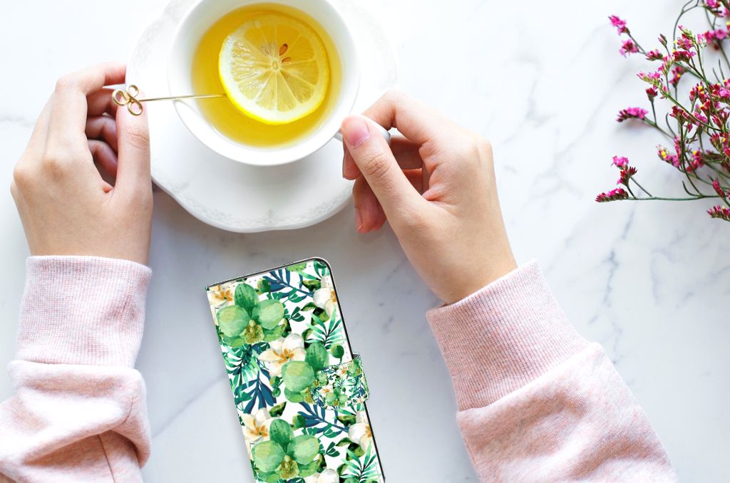 Motorola Edge 30 Neo Hoesje Orchidee Groen