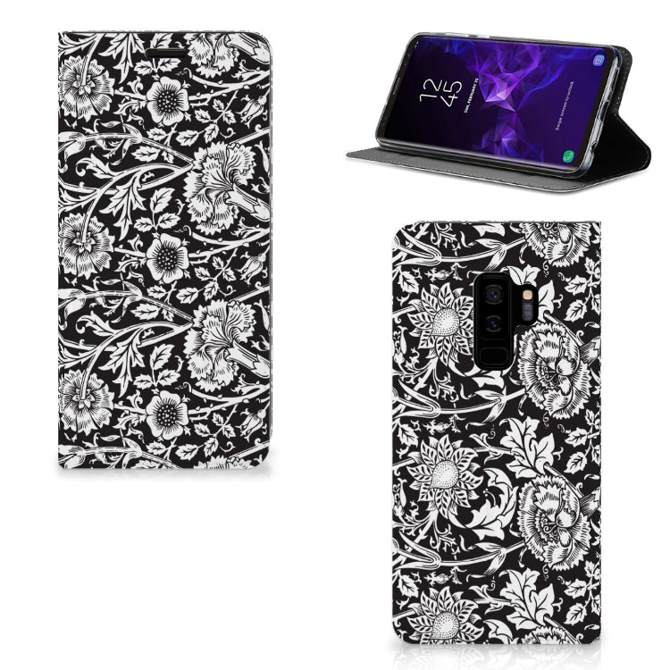 Samsung Galaxy S9 Plus Smart Cover Black Flowers