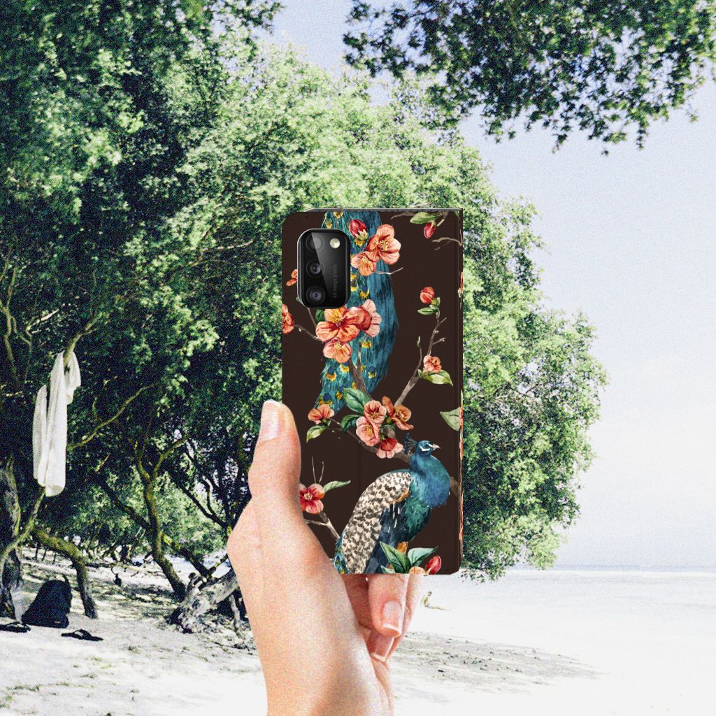 Samsung Galaxy A41 Hoesje maken Pauw met Bloemen - B2C Telecom