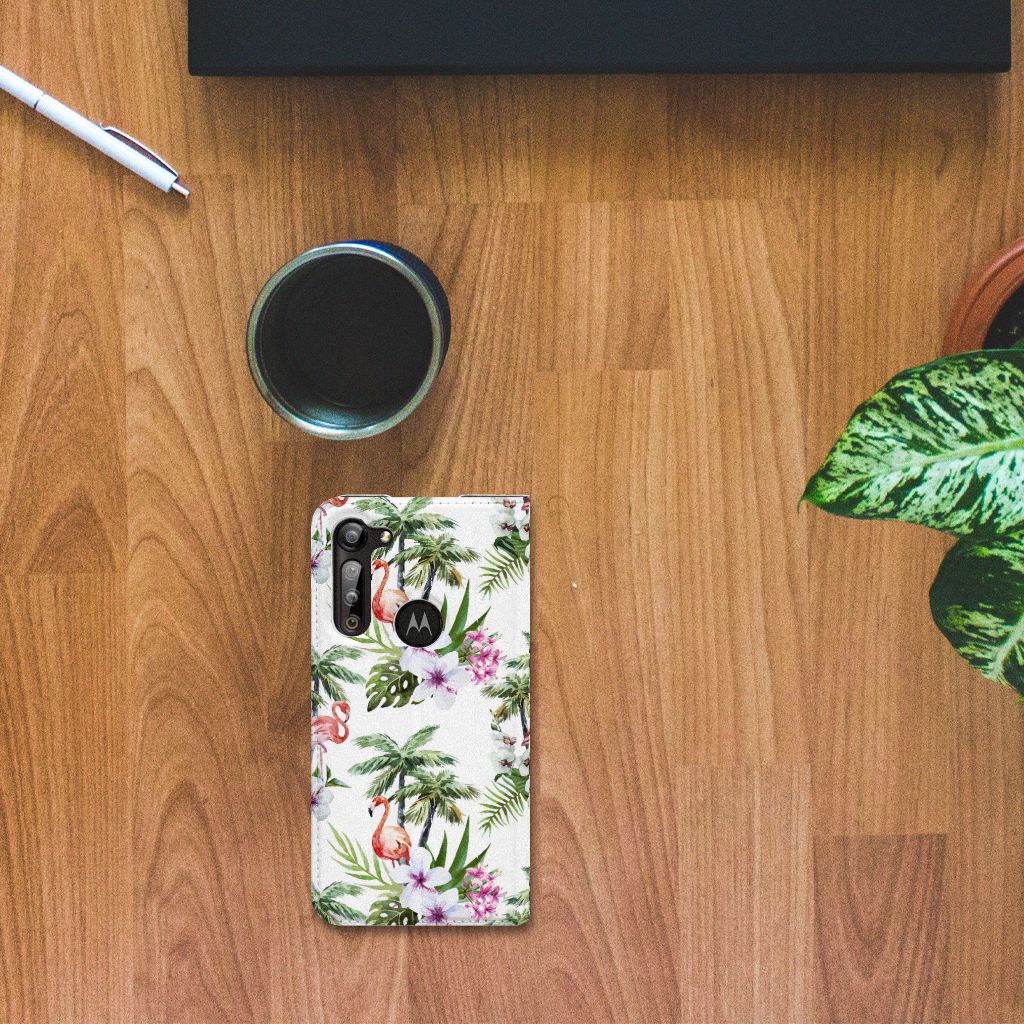 Motorola Moto G8 Power Hoesje maken Flamingo Palms - B2C Telecom