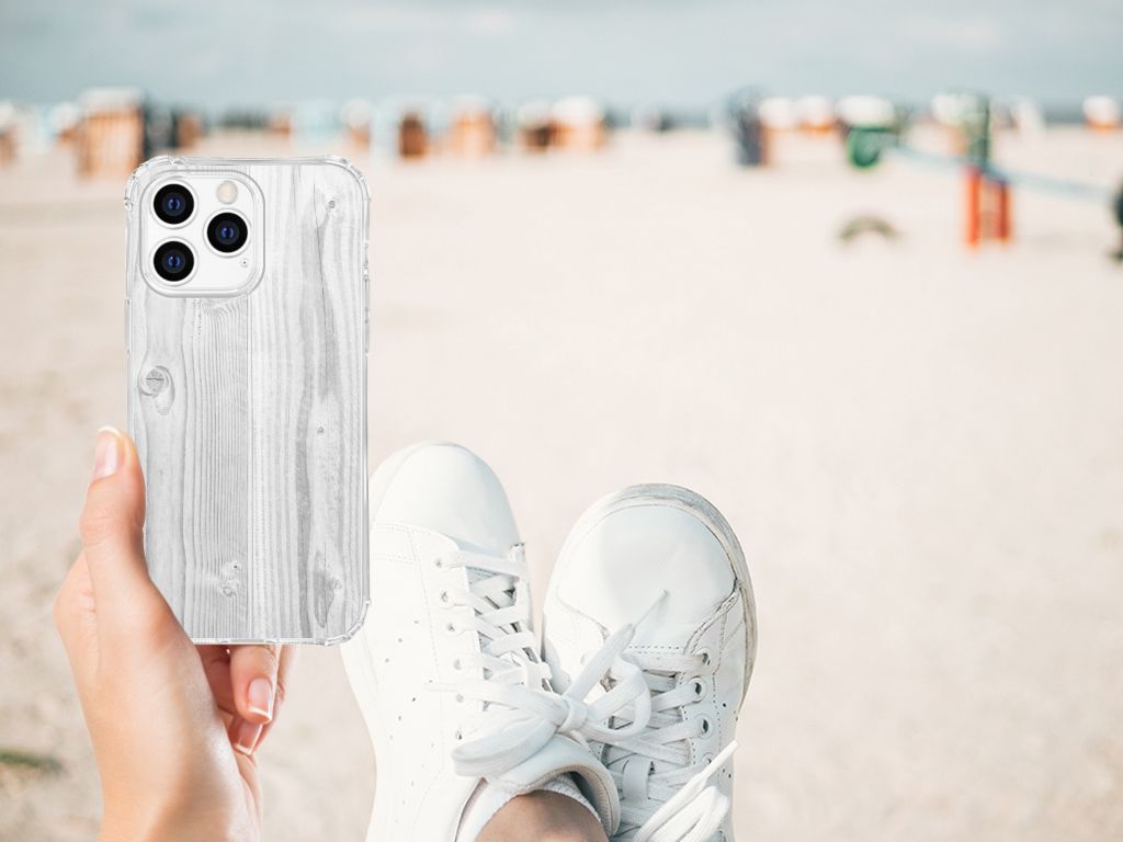 Apple iPhone 14 Pro Max Stevig Telefoonhoesje White Wood B2C Telecom
