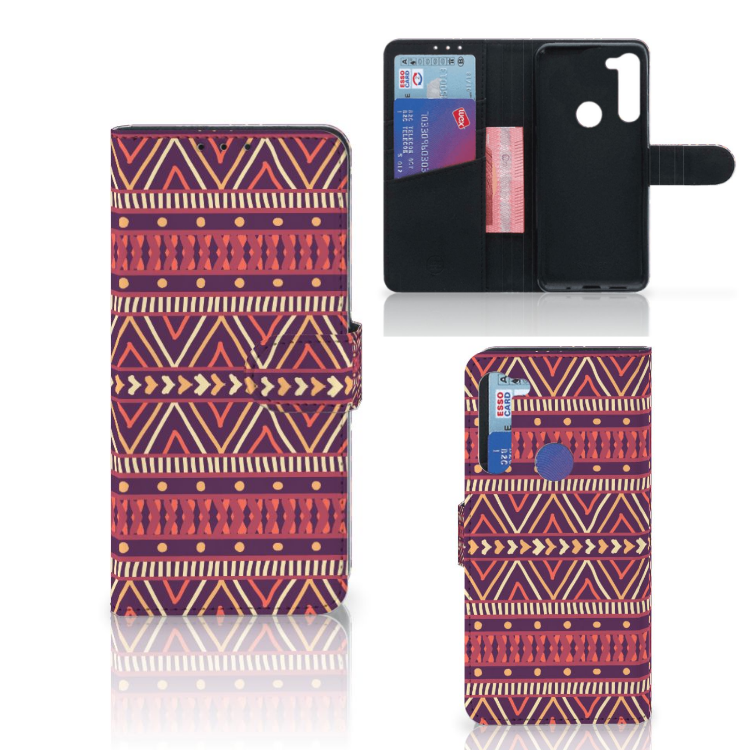 Motorola G8 Power Telefoon Hoesje Aztec Paars