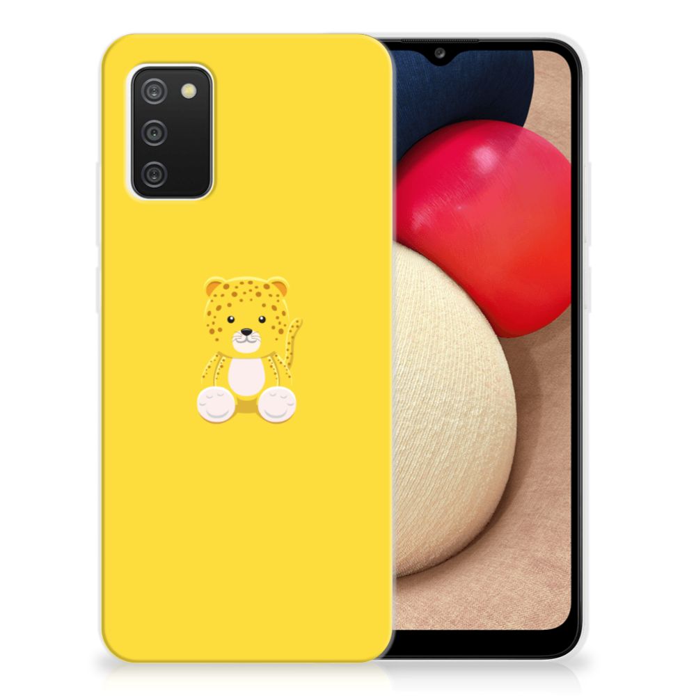 Samsung Galaxy A02s Telefoonhoesje met Naam Baby Leopard