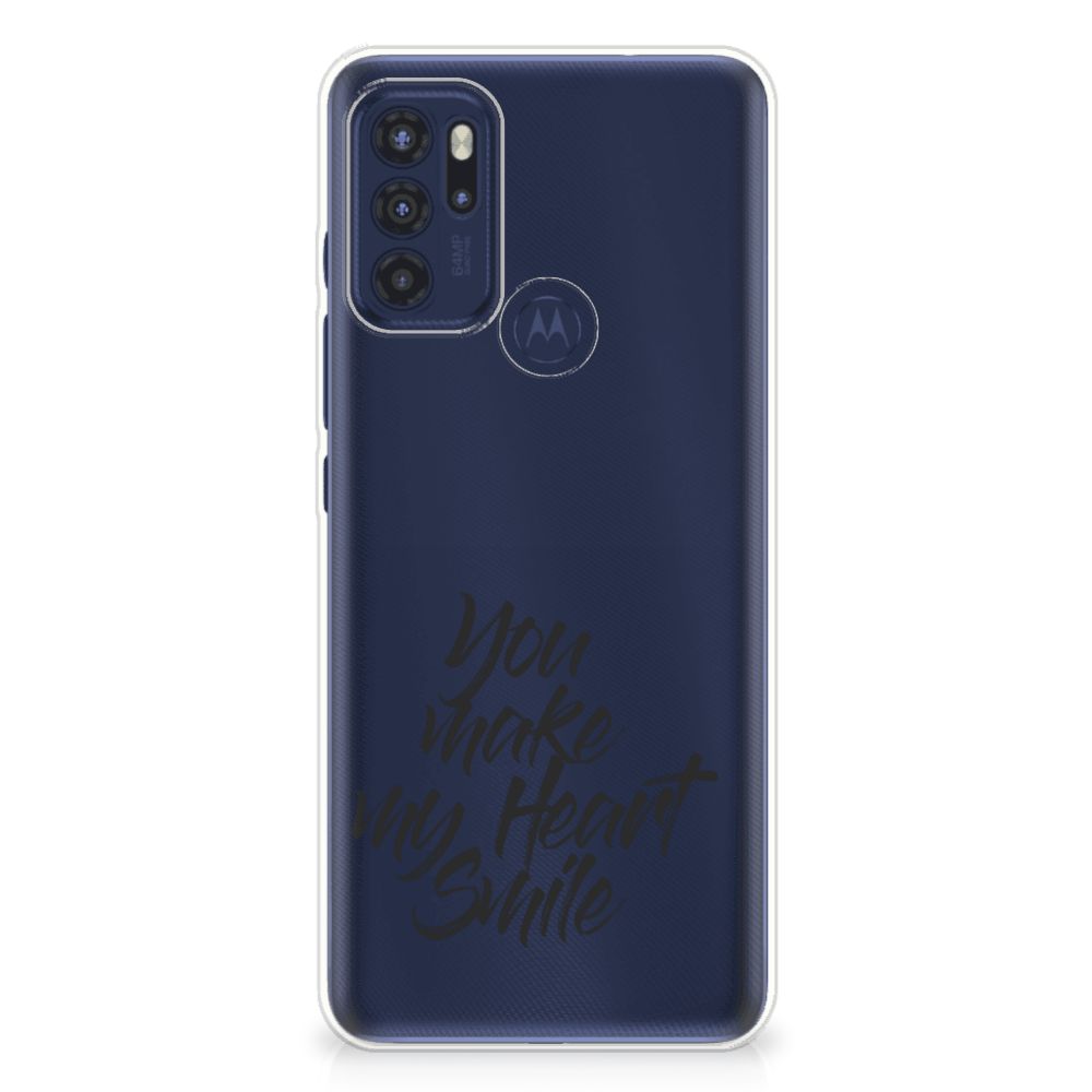 Motorola Moto G60s Siliconen hoesje met naam Heart Smile