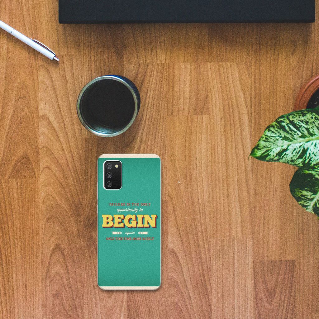 Samsung Galaxy A02s Siliconen hoesje met naam Quote Begin B2C Telecom