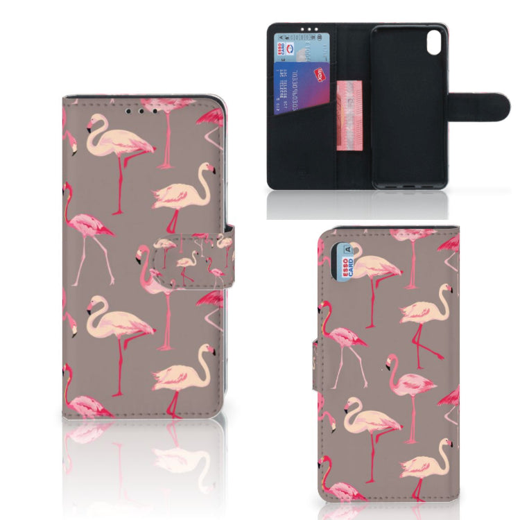 Xiaomi Redmi 7A Telefoonhoesje met Pasjes Flamingo