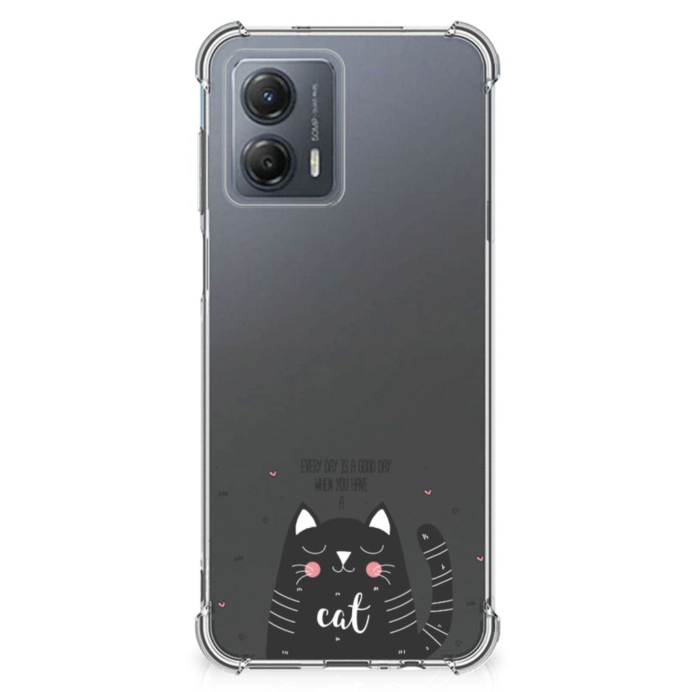 Motorola Moto G53 Stevig Bumper Hoesje Cat Good Day