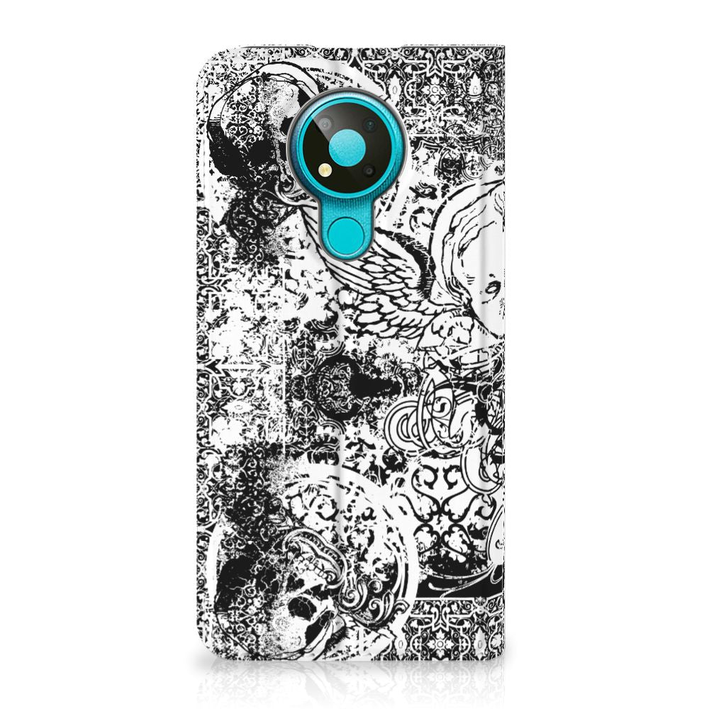 Mobiel BookCase Nokia 3.4 Skulls Angel - B2C Telecom