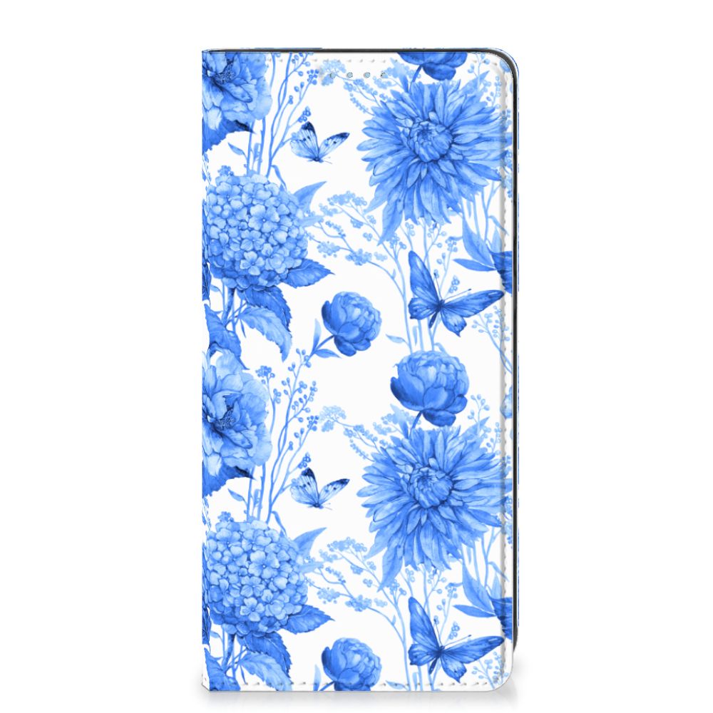 Smart Cover voor Samsung Galaxy A21s Flowers Blue