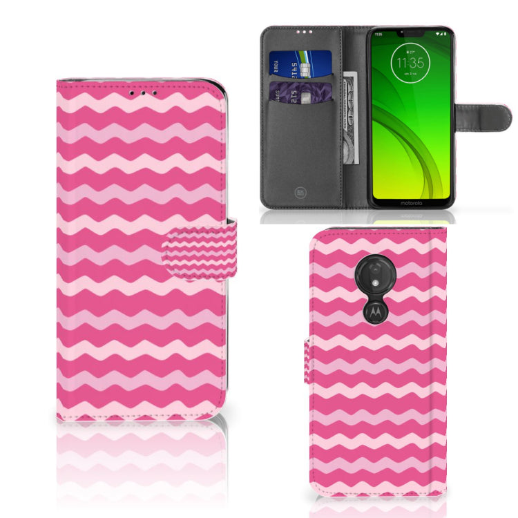 Motorola Moto G7 Power Telefoon Hoesje Waves Pink