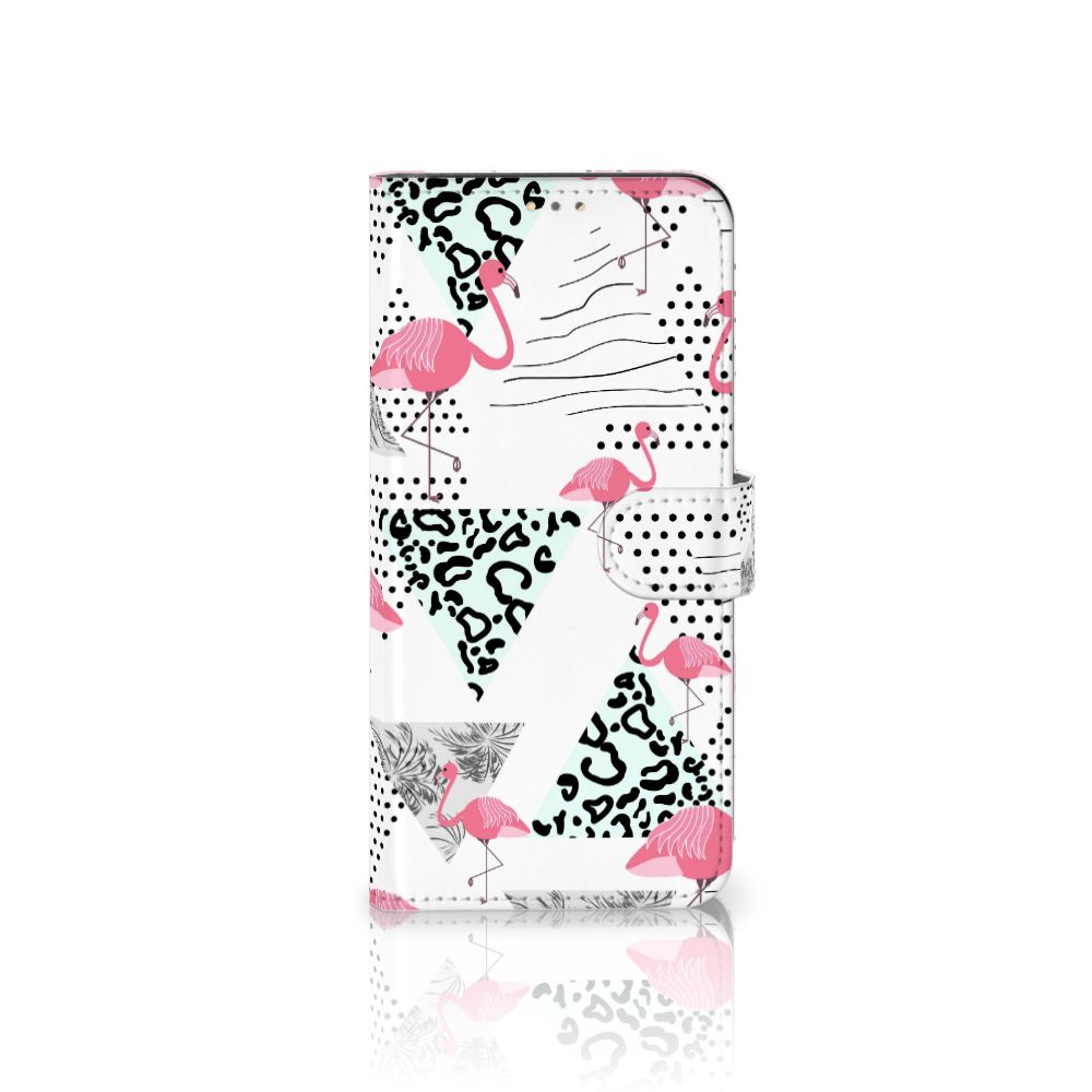 OPPO A15 Telefoonhoesje met Pasjes Flamingo Triangle