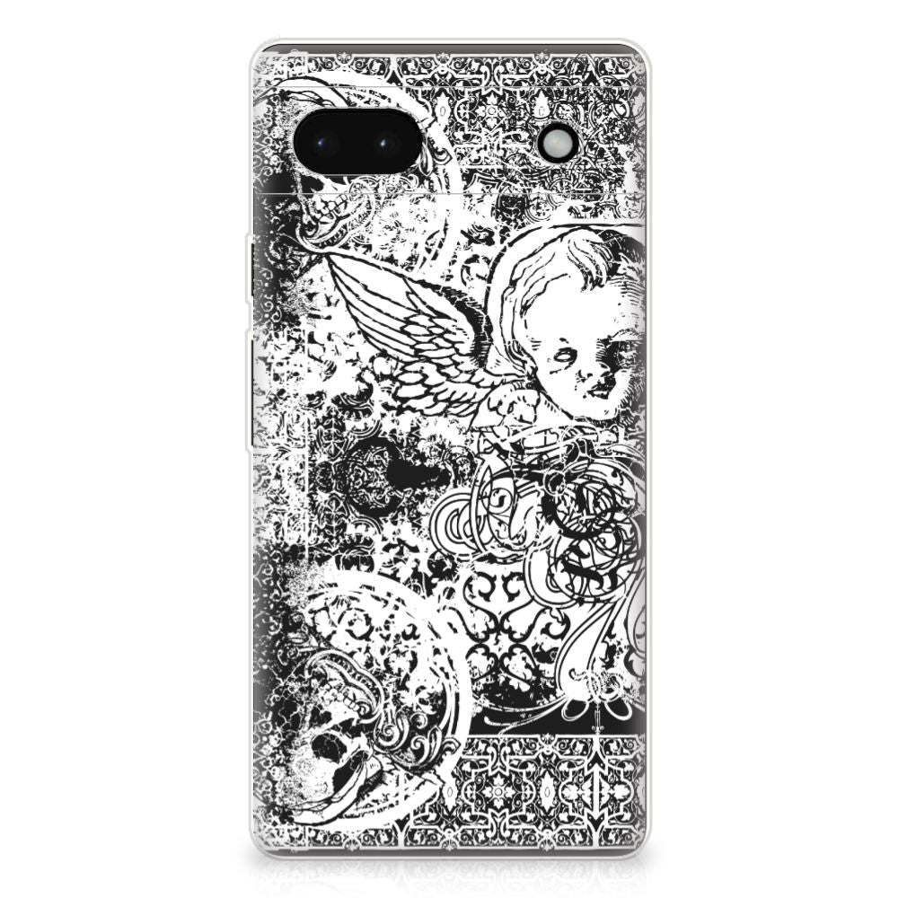 Silicone Back Case Google Pixel 6A Skulls Angel B2C Telecom