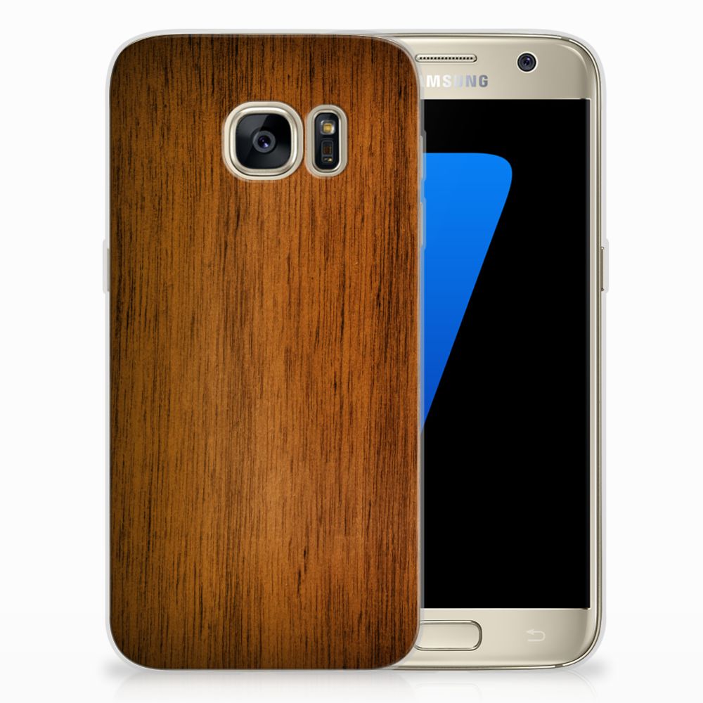 Samsung Galaxy S7 Bumper Hoesje Donker Hout