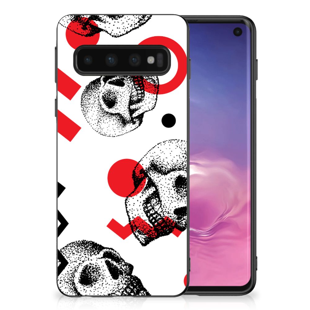 Mobiel Case Samsung Galaxy S10 Skull Red