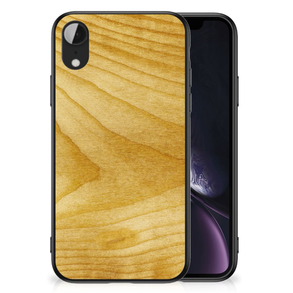 Apple iPhone XR Houten Print Telefoonhoesje Licht Hout