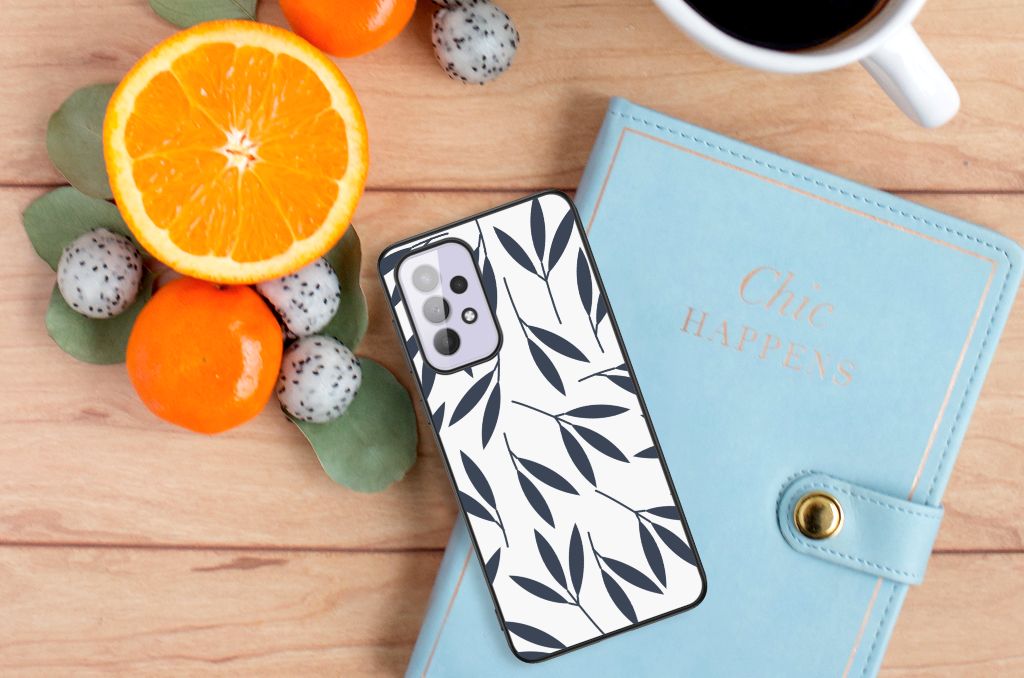Samsung Galaxy A33 5G Bloemen Hoesje Leaves Blue B2C Telecom